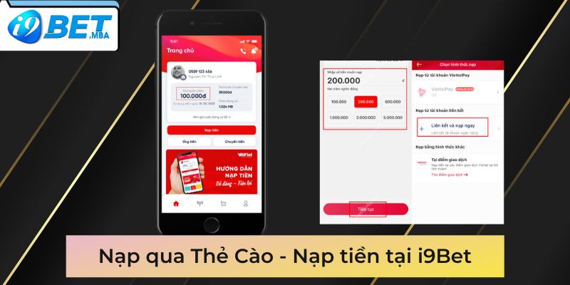 Nạp qua Thẻ Cào - Nạp tiền tại i9Bet