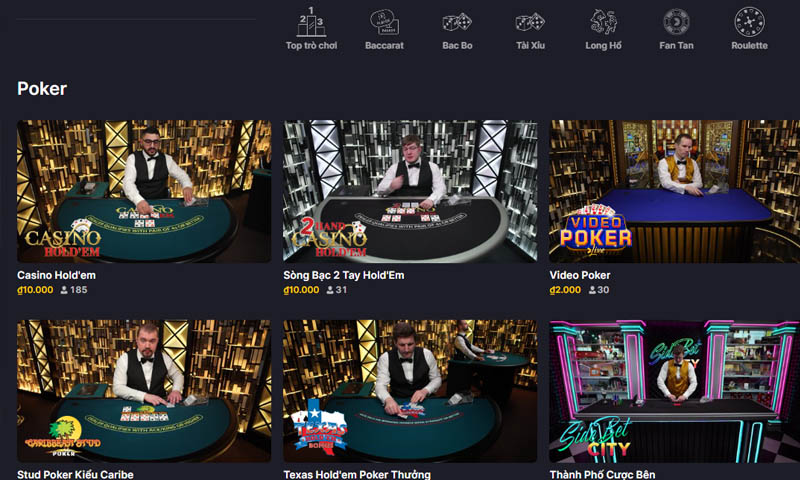 Poker là game Casino nhiều người chơi nhất