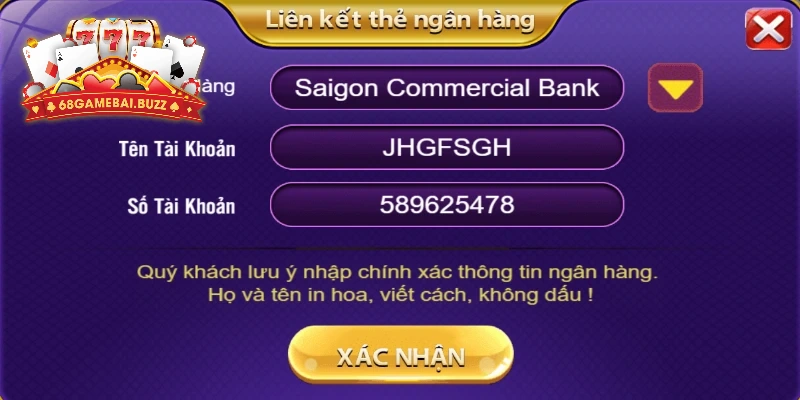 Rút tiền 68 game bài thông qua ngân hàng online