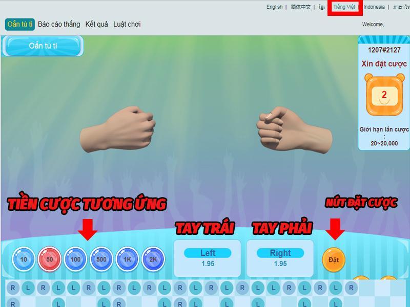 Chơi game oẳn tù tì online cực đơn giản nhanh chóng