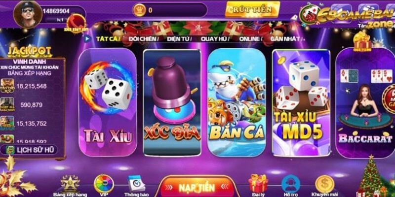 Giao diện ứng dụng 68gamebai 