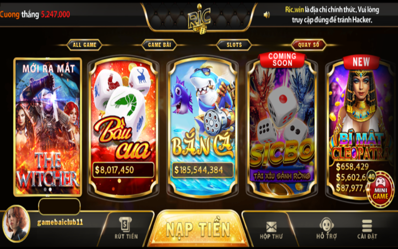 Game cá cược Ricwin Casino uy tín