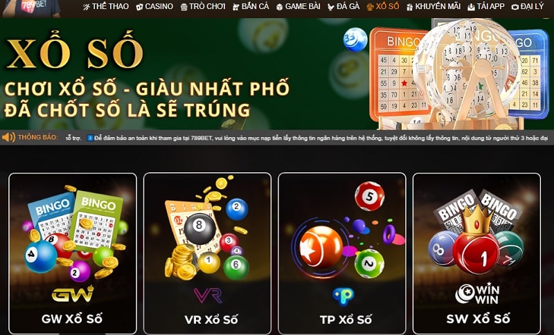 Xổ số nhà cái 789Bet