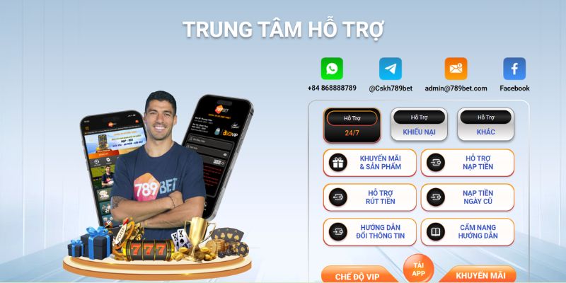 Phương thức hỗ trợ 789bet trực tiếp