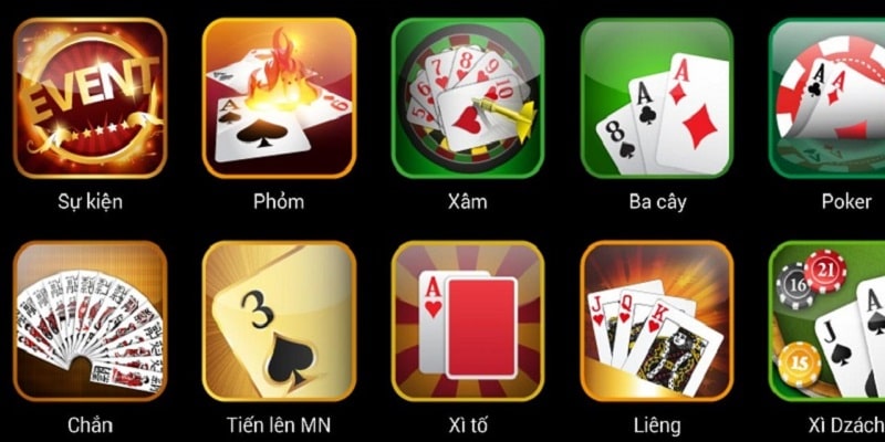 Đa dạng các tựa game bài chỉ có tại sòng bài 98Win