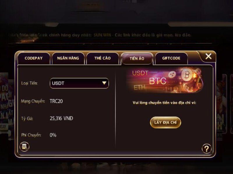 Nạp tiền F8BET bằng tiền ảo