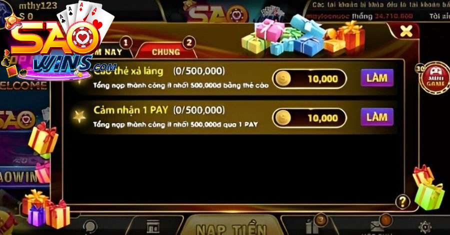 Truy cập trang chủ chính thức của cổng game Saowin để tận hưởng ván cược an toàn