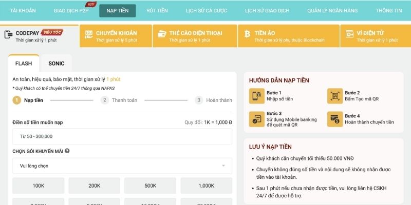 Hướng dẫn nạp tiền nạp chi tiết mới nhất 2024