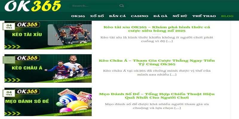 Một vài khía cạnh mà chuyên mục Blog ok365 cung cấp