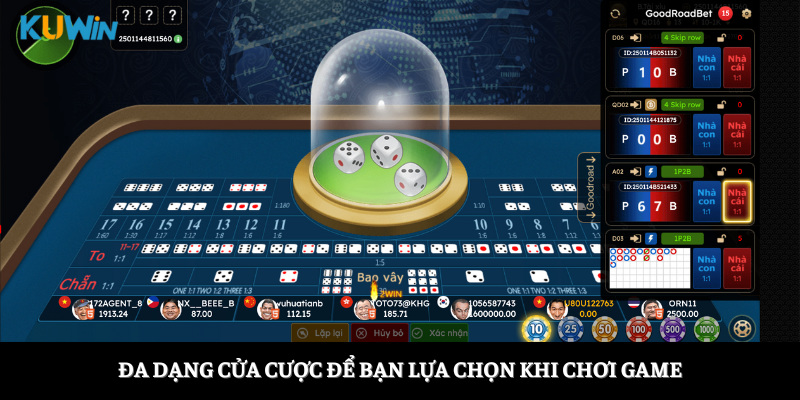 Đa dạng cửa cược để bạn lựa chọn khi chơi game