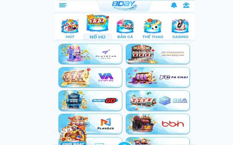 Kho trò chơi đồ sộ, đa dạng thể loại tại 8day net