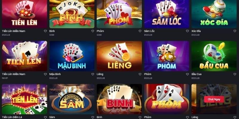 Sức hút khó cưỡng từ bộ sưu tập game bài XX88